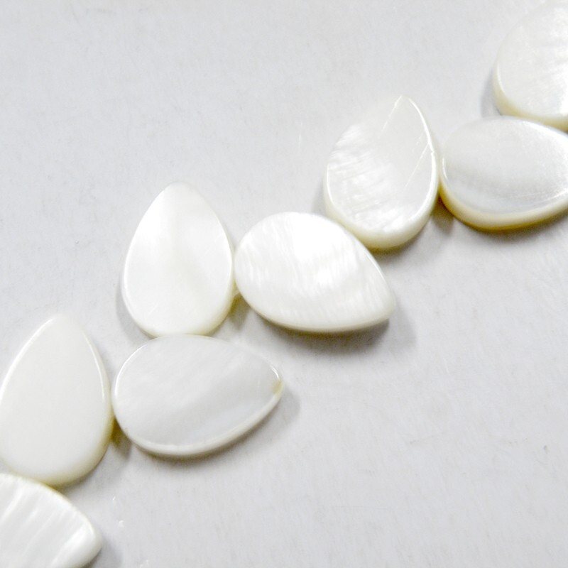 【AFP】 シェルビーズ ドロップ型 下穴 ホワイト 1連約39cm shell-63拍卖