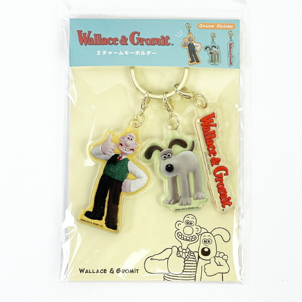 ウォレスとグルミット 3チャームキーホルダー スタンダード キーアクセサリー拍卖