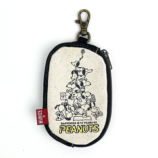 スヌーピー スヌーピー SNOOPY 75th EDWIN スマートキーケース キーホルダー カー用品 デニム拍卖