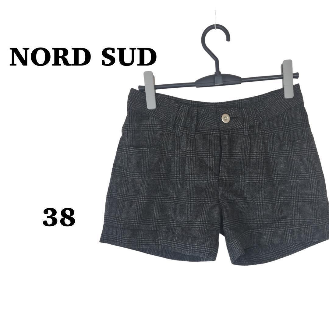 C0380 ノールシュド【38】ショートパンツ チェック柄 シンプル 4ポケット グレー拍卖