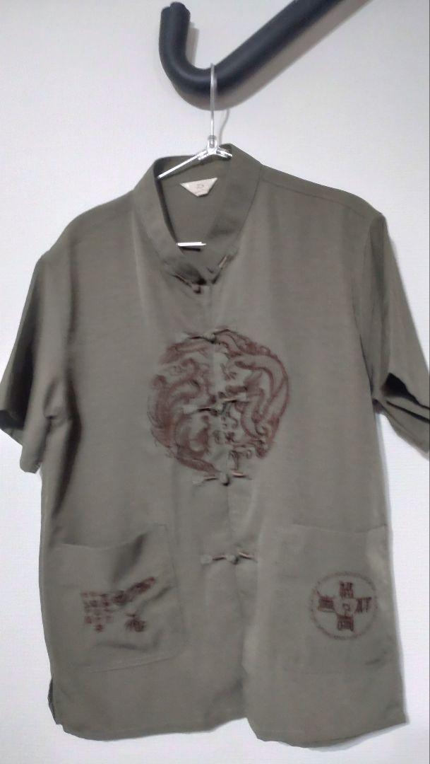 チャイナシャツ 半袖 M程度 オシャレ拍卖