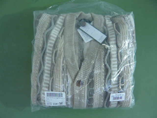 963◆BENO ニットガーデ メンズ ニットセーター Vネック M オーバーサイズジャガード カーディガン 春秋冬防寒◆未使用保管品◆ロ3拍卖