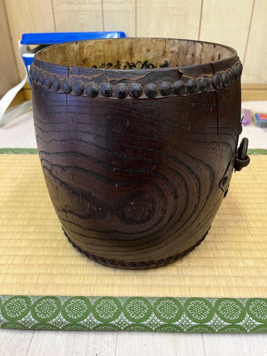 和太鼓 江戸期 ゴミ箱に使用 古道具拍卖