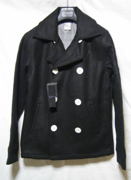 新品 STOCK ストック ホワイトボタン メルトンPコート拍卖