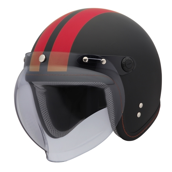 正規代理店 ユニカー工業 BH-36R MATTED スモールジェットヘルメット (カラー/マットブラック レッドライン) unicar ココバリュー拍卖