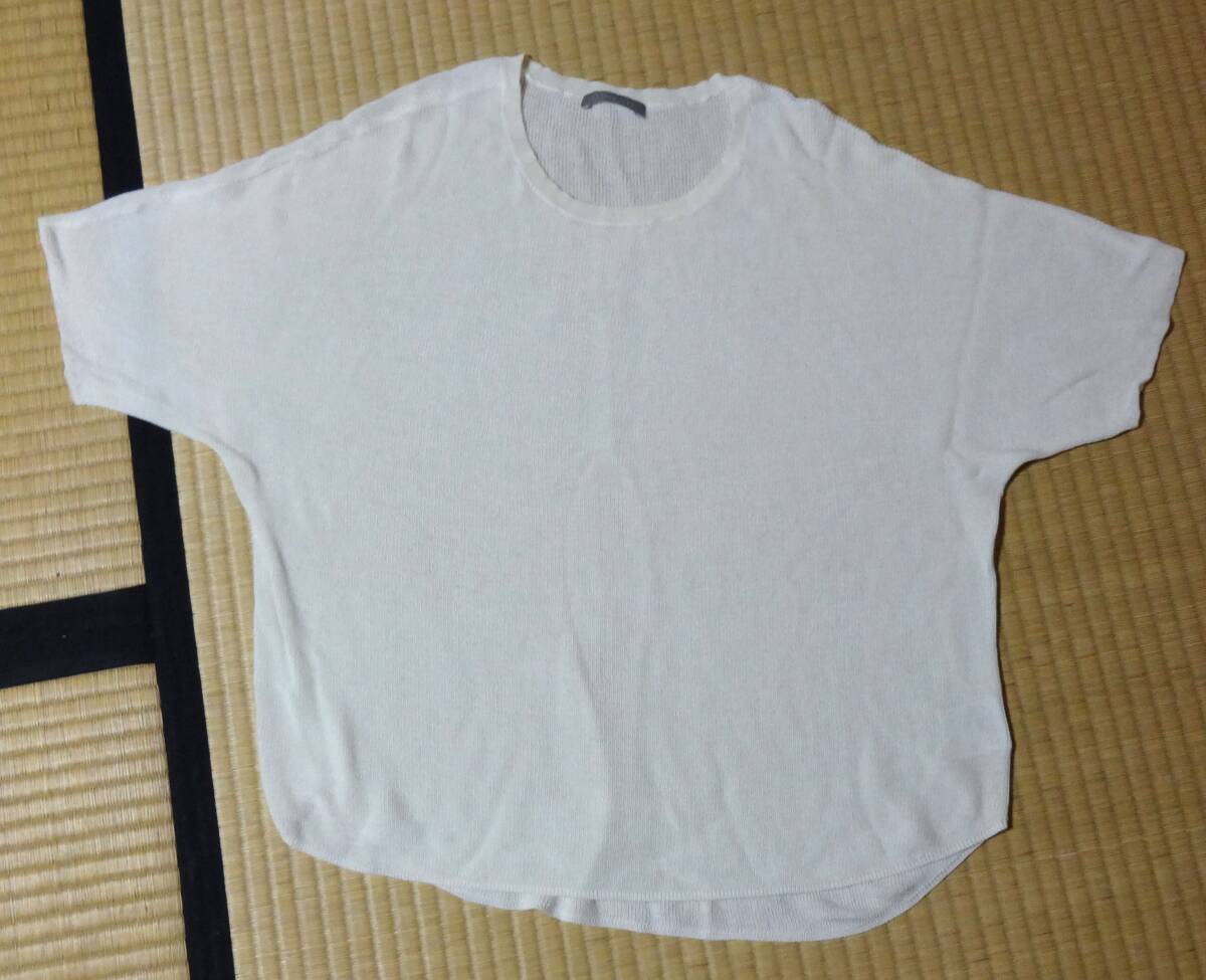 ★USED!セオリーリュクス(theory luxe)白色半袖ニットセーター、サイズ38(夏物)㈱リンク・セオリージャパン、中国製★拍卖