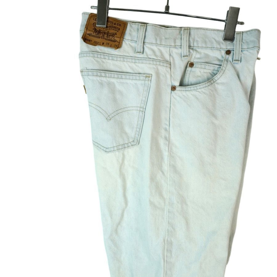 90sUSA製Levi'sリーバイス505ウォッシュドデニムパンツストレートデニム水色ライトブルーオレンジタブregularfitレギュラーフィット40308拍卖
