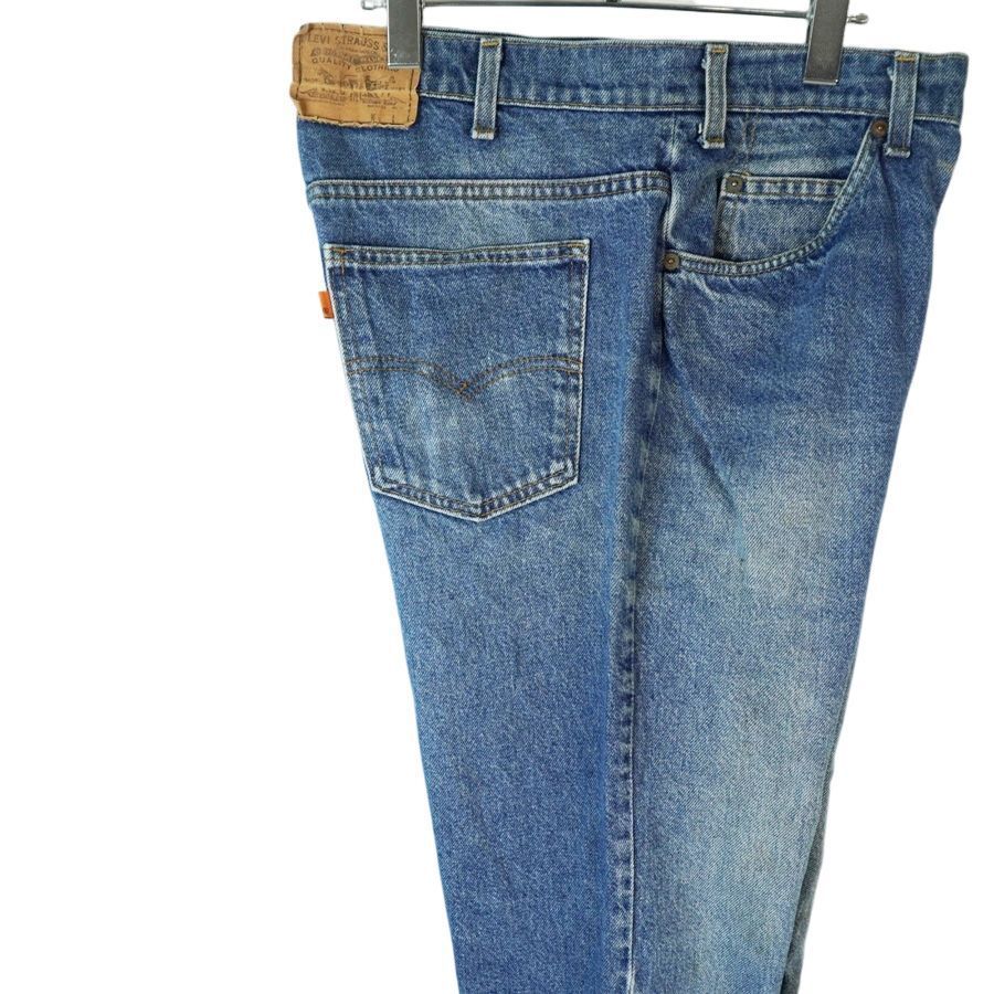 80sUSA製リーバイスLevi'sウォッシュドデニムパンツ青ブルーオレンジタブRのみタブvintageヴィンテージ40308拍卖
