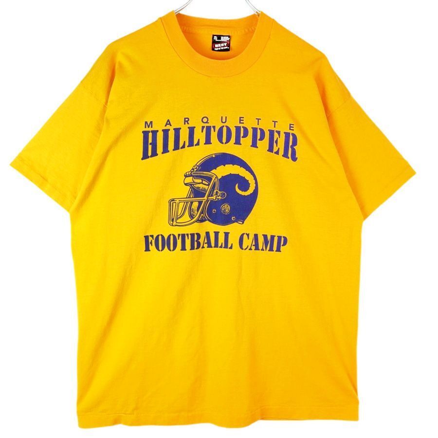 90sUSA製フルーツオブザルームFruit of The Loom BESTカレッジ系半袖TシャツスポーツT大学フットボールクラブmarquette hilltoppers40313拍卖