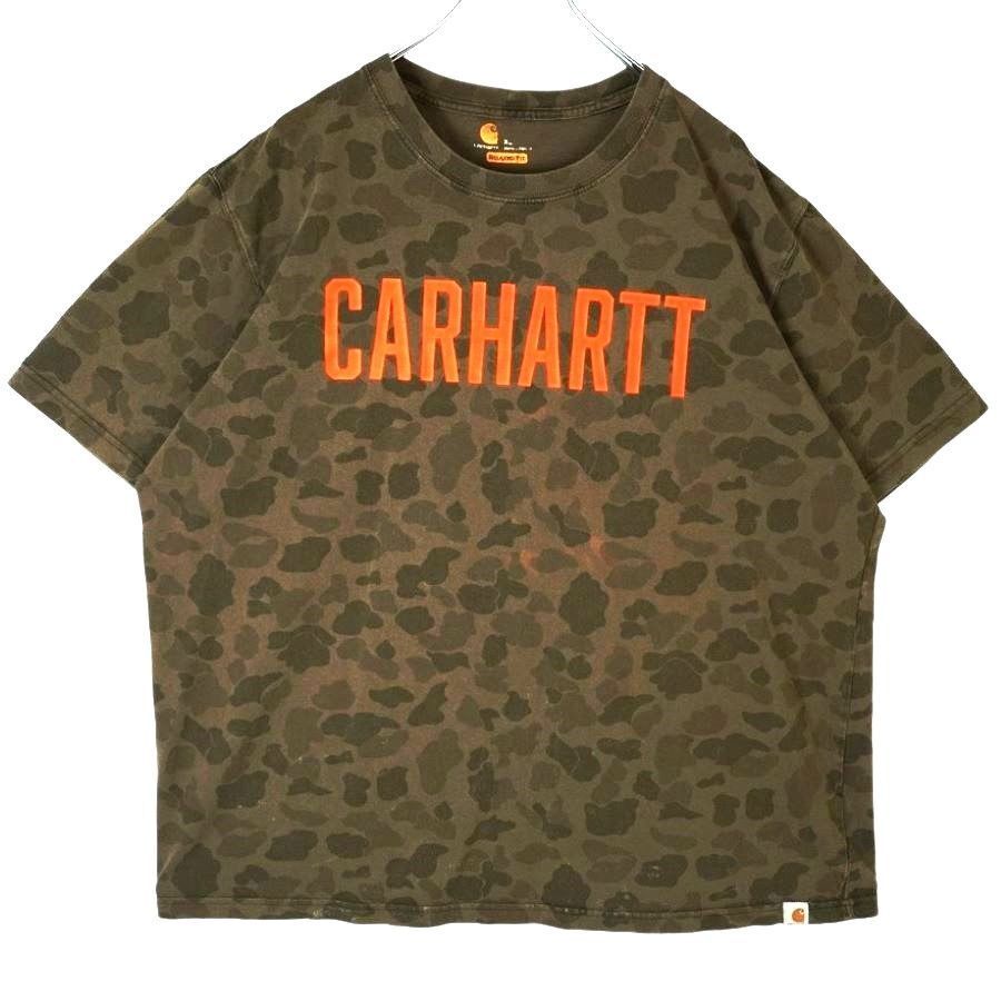 カーハートCarhartt半袖Tシャツ迷彩柄カモフラージュ茶色ブラウンカーキオレンジRELAXEDFITリラックスフィットvintageヴィンテージ40328拍卖