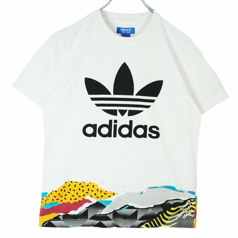 アディダスオリジナルスAdidasoriginals半袖Tシャツ両面プリントトレフォイルロゴプリント白ホワイトスポーツvintageヴィンテージ40328拍卖