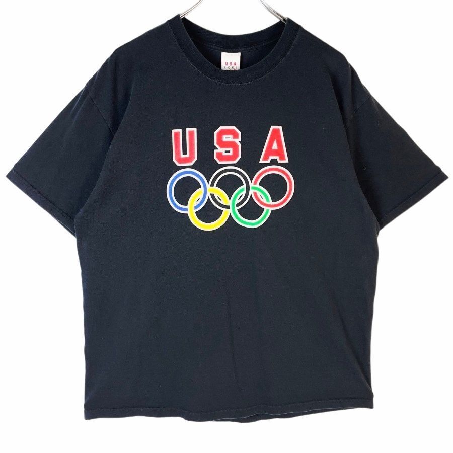 五輪アメリカオリンピックusaオリンピックXP APPAREL半袖Tシャツシンボルプリント黒ブラック赤レッドvintageヴィンテージ40621拍卖