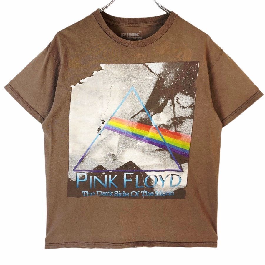 ピンクフロイドPINKFLOYDバンドTシャツバンTアーティストTロックT狂気The Dark Side of the Moon虹レインボー茶色ブラウンvintage40621拍卖