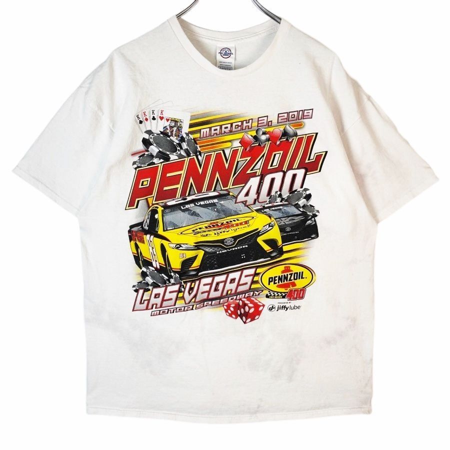 デルタDeltaナスカーNASCAR半袖TシャツレーシングTシャツ車スポーツカーPennzoil 400ペンゾイル 400両面プリントLASVEGAS MOTOR40620拍卖