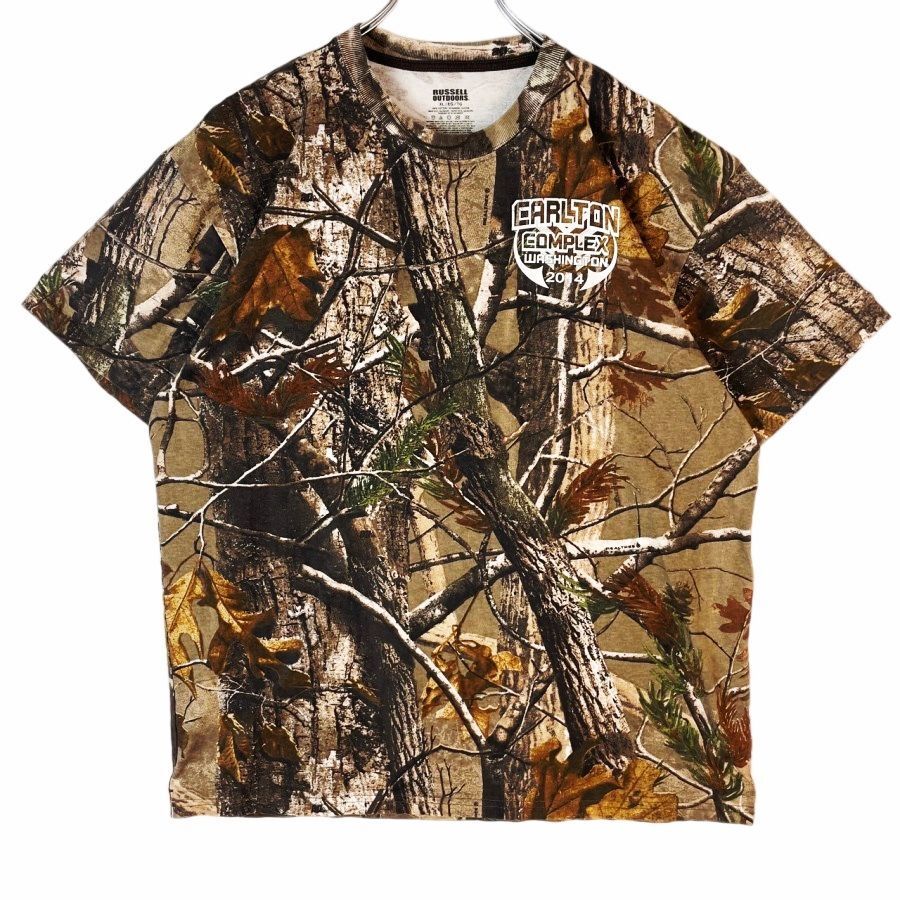 ラッセルアウトドアーズRussell Outdoors半袖Tシャツ迷彩リアルツリーカモフラージュREALTREE総柄ハンティングアウトドア自然森林40620拍卖