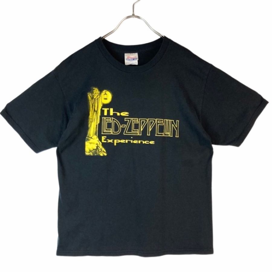 ヘインズhanesレッドツェッペリンLEDZEPPELINバンドTシャツバンTアーティストTロックT黄色イエロー黒ブラックフェードheavyweight40614拍卖