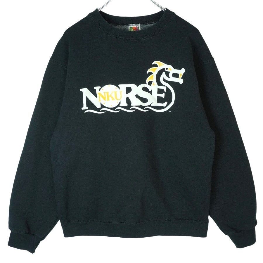 フルーツオブザルームFruit of the loomカレッジ系スウェットトレーナースポーツチームロゴプリントバスケットボール黒ブラック40328拍卖