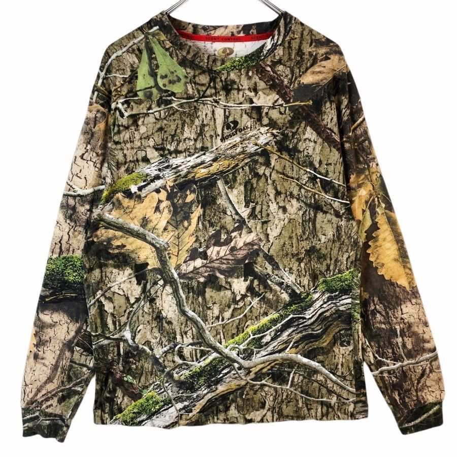 モッシーオークMossy Oak長袖TシャツロンTポリコットンREALTREEリアルツリーカモフラージュ迷彩カーキブラウン茶色グリーン緑40628拍卖