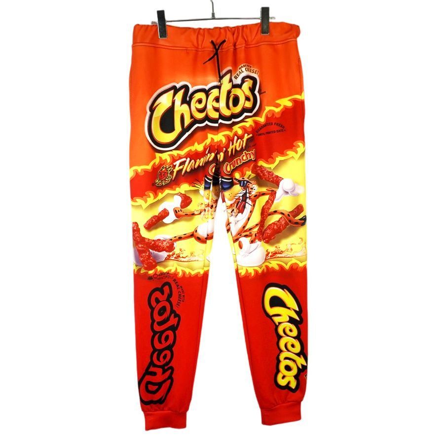 チートスCHEETOSジャージスウェットパンツジョガーパンツ総柄アドバタイジング企業系スナックお菓子レッド赤イエロー黄色Flamin'Hot40314拍卖