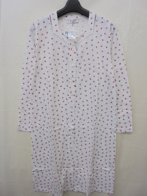 【KCM】sta-593★未使用品★【DONNA Lingerie/ドンナ】 レディース 長袖パジャマ ナイトウェア ネグリジェ 綿100% サイズ 0拍卖