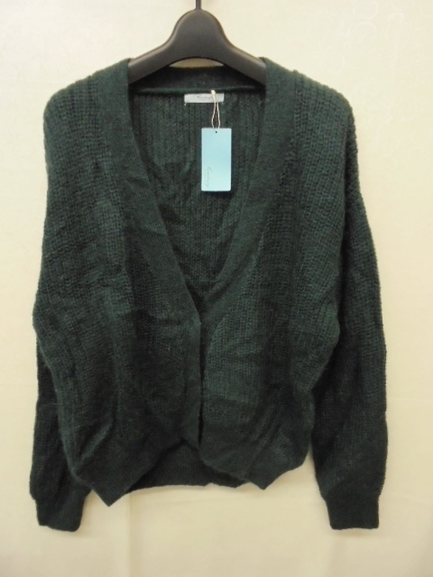 【KCM】sta-602-M★未使用品★【Couleurs di TOPKAPI】レディース Vネック ニット カーディガン ダークグリーン系 サイズ M拍卖