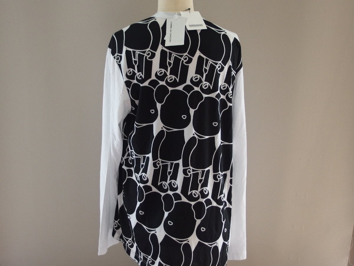 コムデギャルソン×メディコムトイ★長袖Tシャツ★カットソー★未使用★ベアブリックプリント★Mサイズ★COMME des GARCONS×MEDICOM TOY拍卖