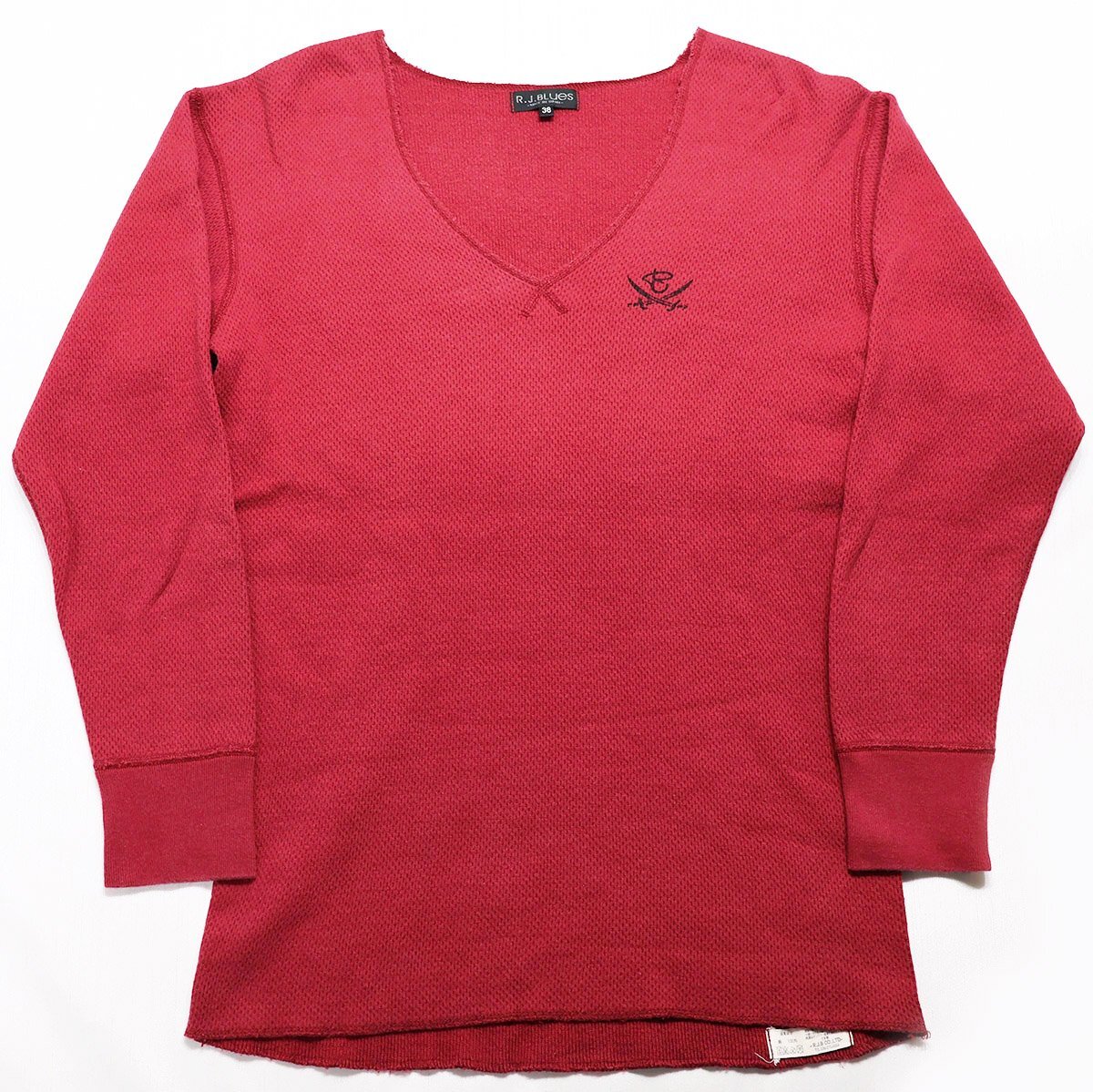 RJB (アールジェイビー) V-Neck Thermal Shirt / Vネック 長袖サーマルTシャツ ワイン size 38 / ロンT / フラットヘッド拍卖