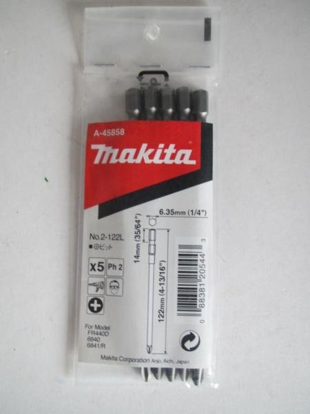マキタ オートパックスクリュー ドライバ 用 ビット プラスビット2-122L A-45858 FR440D 6840 6841R拍卖