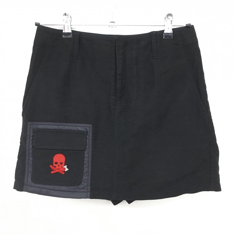 ダンスウィズドラゴン キュロットスカート 黒 微起毛 スカル ティー装着可 レディース 2(M) ゴルフウェア Dance With Dragon拍卖