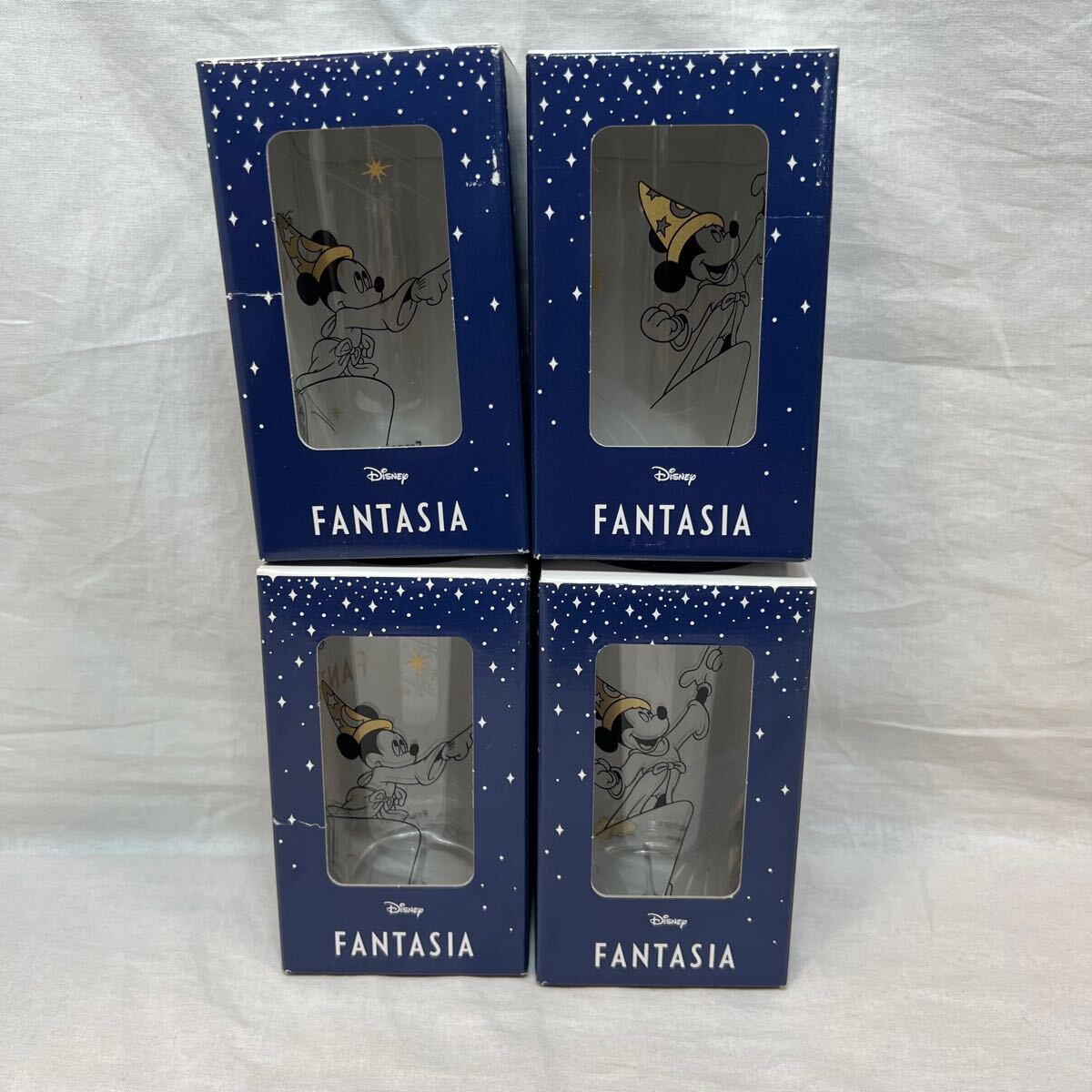 送料無料 未使用品 Franc franc ディズニー グラス 2種4個セット ☆ ミッキーマウス ファンタジア コップ フランフラン 90周年記念拍卖