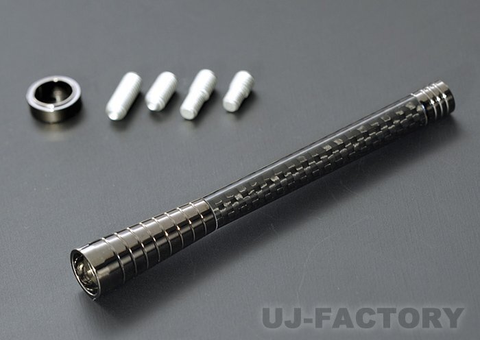 【JDM/即納!】 ★リアルカーボングルービングアンテナ120★ブラックカーボン・ブラックトップ/ボトム (JGA-120BB)ヘリカルコイル内蔵!拍卖