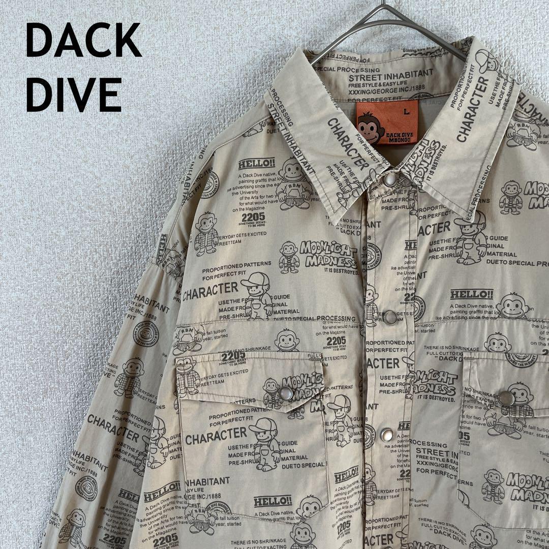 DACK DIVE キャラクター柄 長袖柄シャツ Lサイズ P3拍卖