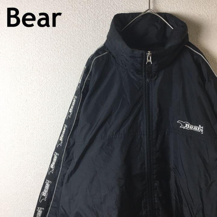 BEAR USA ナイロンジャケット 刺繍多数 Lメンズ ゆったり拍卖