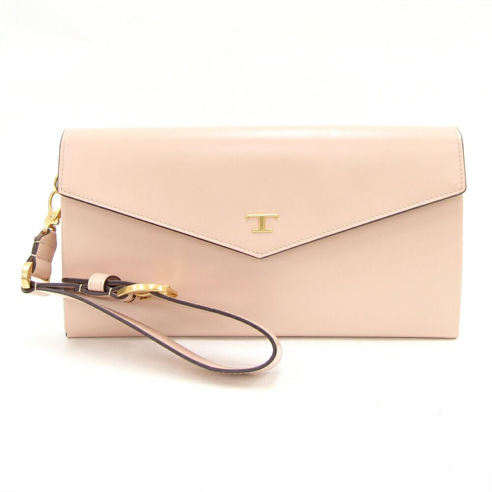 トッズ クラッチバッグ ライトピンク レザー 中古 ロングウォレット 財布 ミニバッグ レディース 女性拍卖