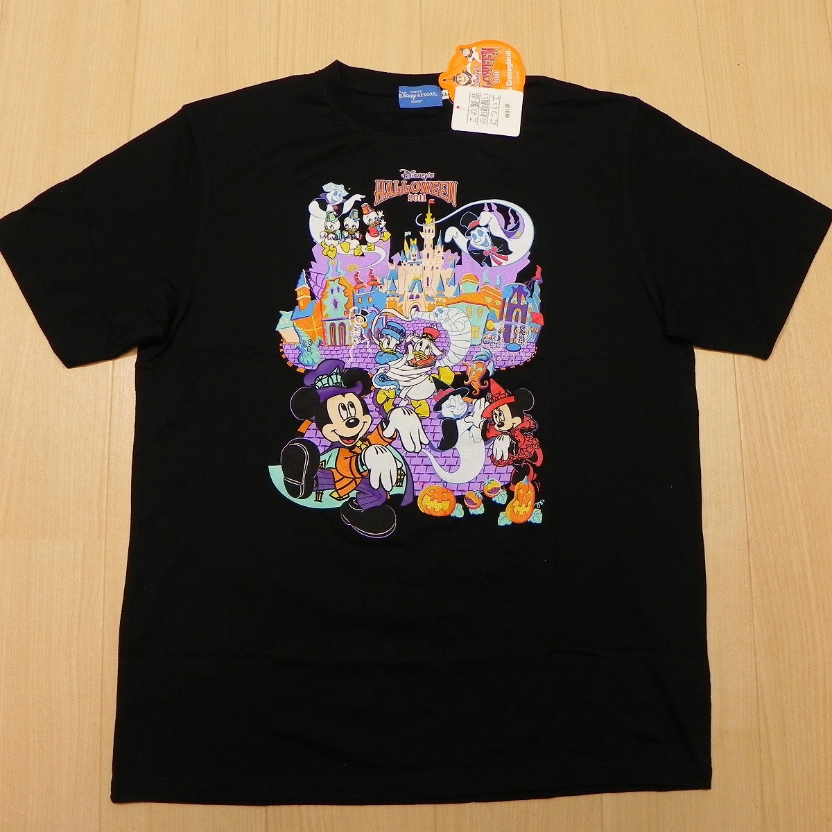 デッドストック 未使用品 東京ディズニーランド ハロウィン 2011 Tシャツ LL 綿100 黒 ブラック ★c拍卖