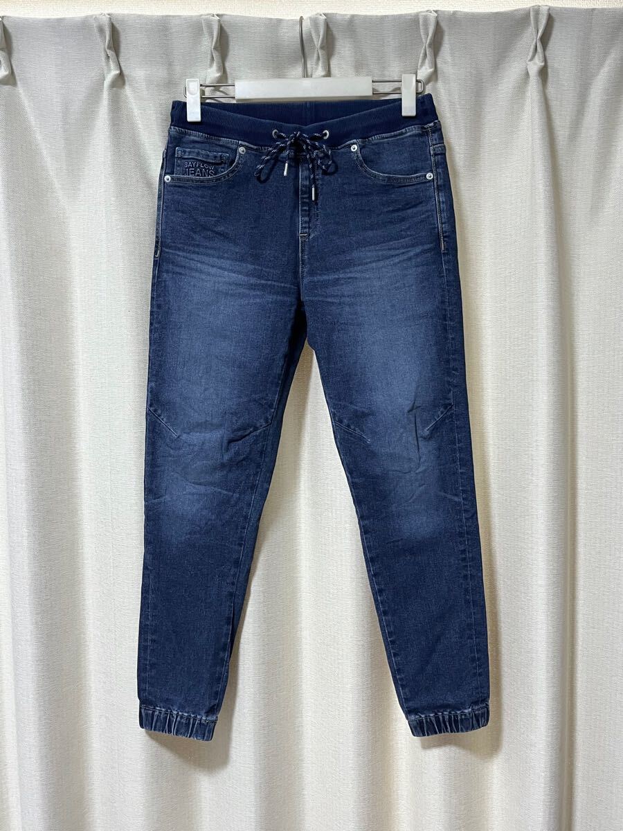 BAYFLOW ベイフロー デニム ジョガー パンツ 2 定価9,900円 イージーパンツ ネイビー拍卖