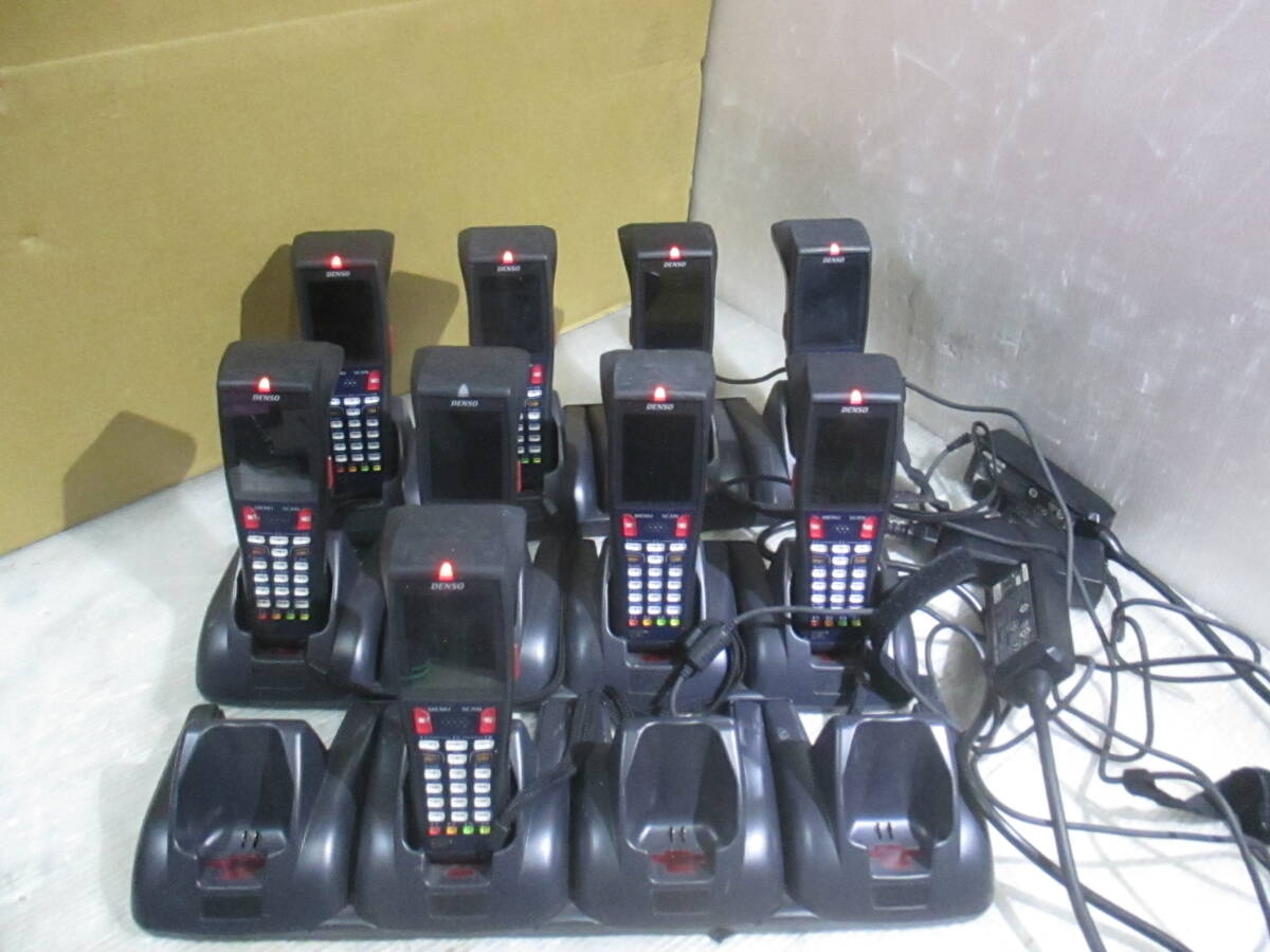 「J4-4/D61028-2」★DENSO ハンディターミナル BHT-825QW 32MB 9台セット 4連充電台CH-854 3台付★拍卖