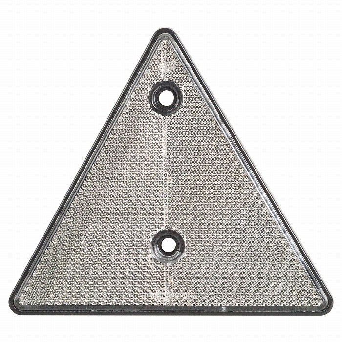15cm トレーラー トラック 三角 リフレクター 反射板 クリア/白/ホワイト 1枚 テール 小型 中型 大型 重機 除雪車 追突防止拍卖