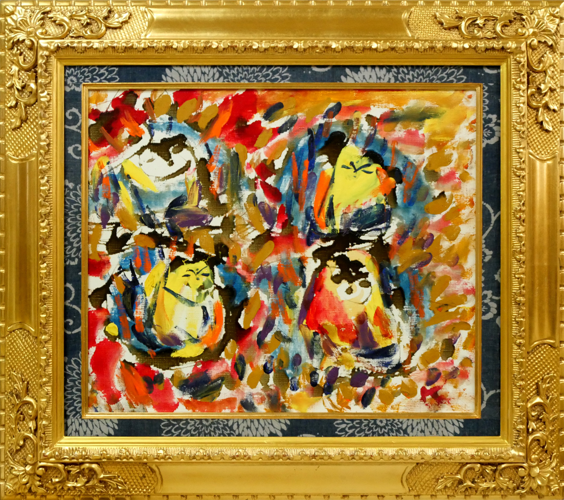 佐藤勝彦「無題」油絵・F8号■画壇に属さず、独特の仏教観で描く■生命の画家■NHK教育テレビ出演【小竹美術】真作保証拍卖