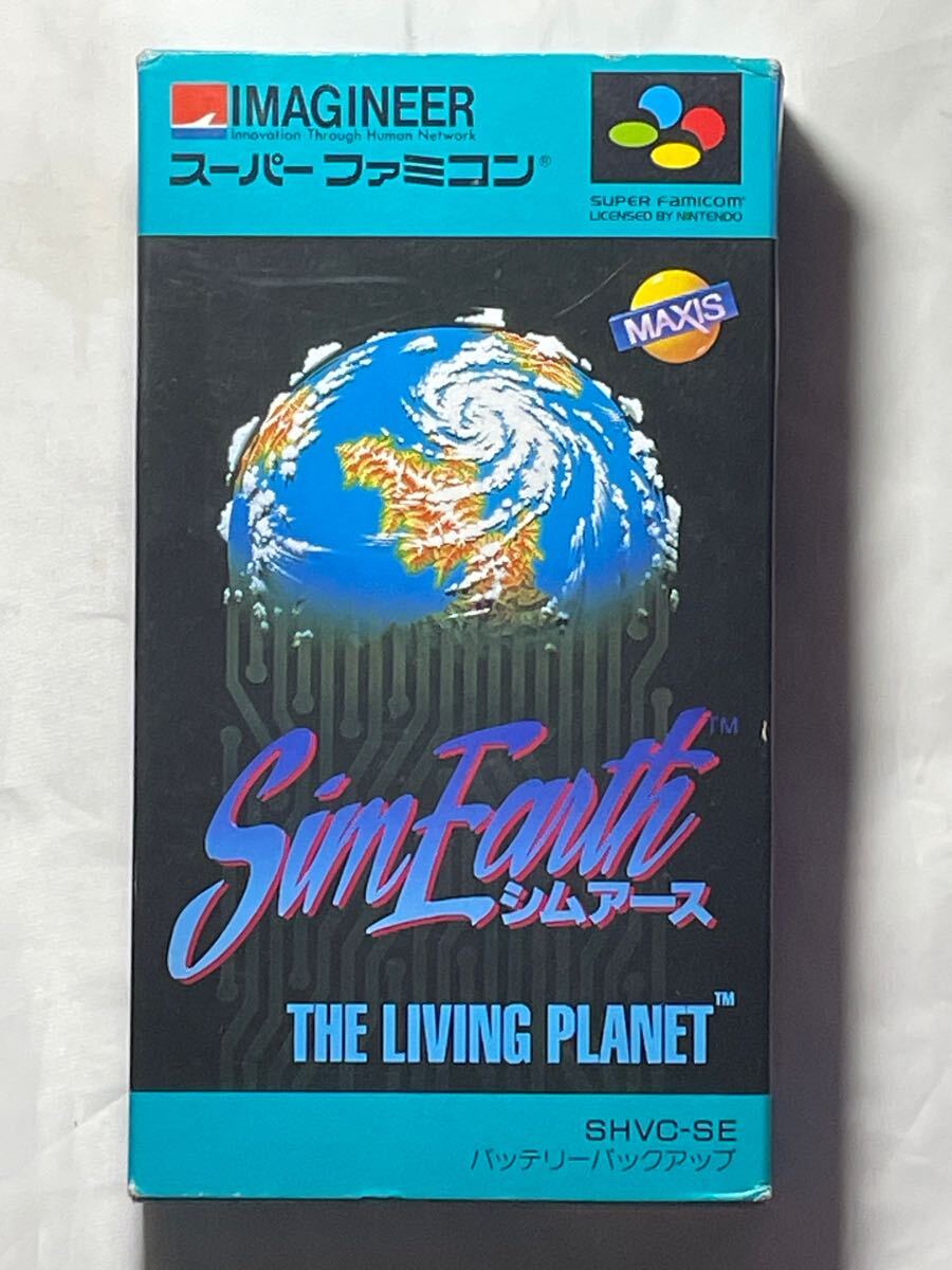 スーパーファミコンソフト「シムアース」箱・説明書付き拍卖