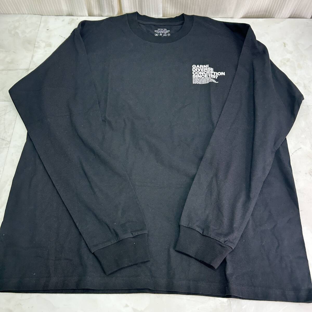 %M% GARNI(ガルニ) ロングTシャツ Mサイズ ブラック %T-241004拍卖