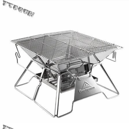 バーベキュー コンロ 屋外 ステンレス 正方形 キャンプ アウトドア 焚き火 ミニ 組み立て コンパクト 折りたたみ 調理 炭火 焼肉 料理 BBQ拍卖