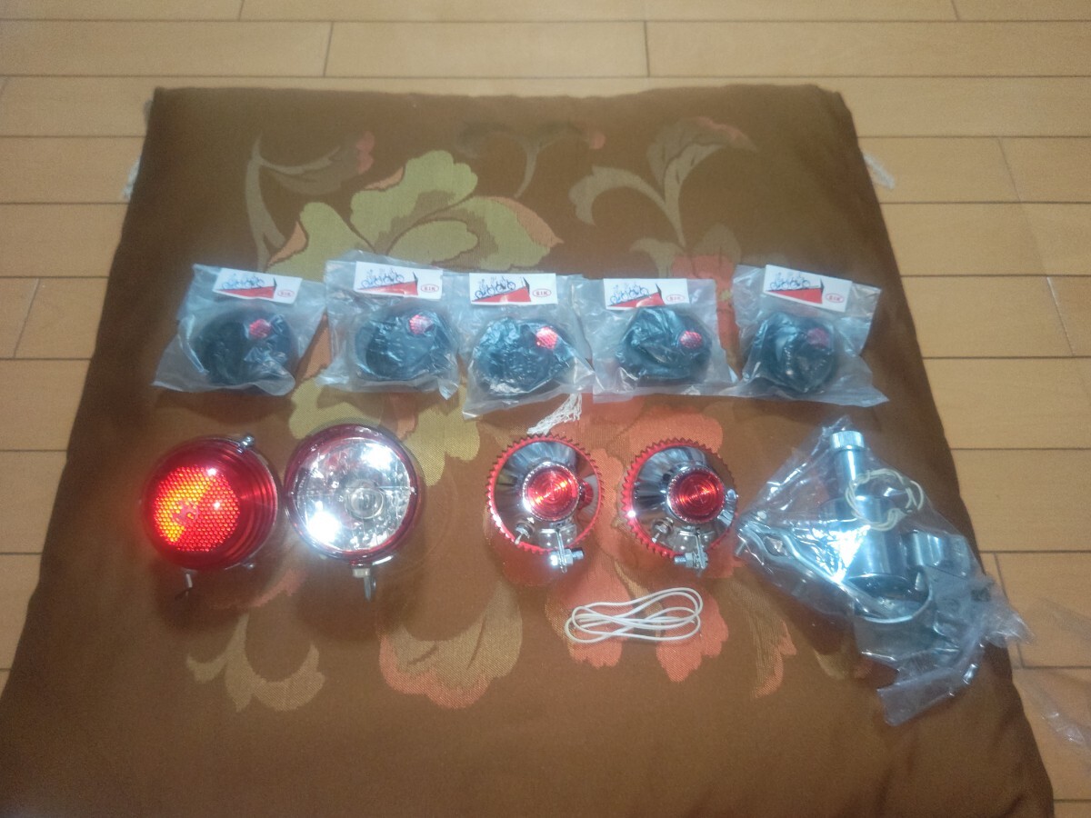 昭和 自転車 ヘッドライト デュアル ダブル テールランプ ピンカバー 山口自転車 ビンテージ レトロ アンティーク モダン 旧車 デコチャリ 拍卖