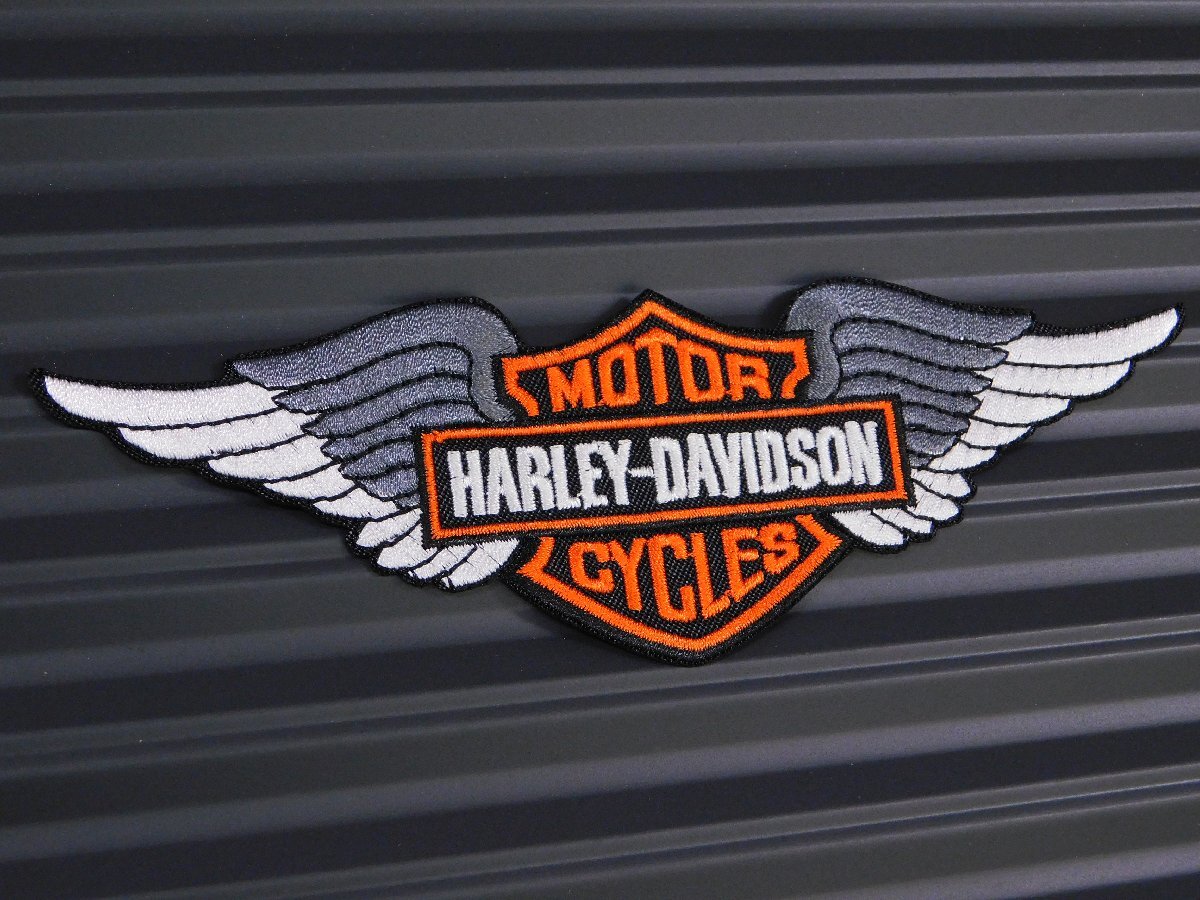 ◆送料\110◆【HARLEY-DAVIDSON ・ハーレー/WING】※《アイロン刺繍ワッペン》 アメリカン雑貨 刺繍ワッペン アイロンワッペン拍卖