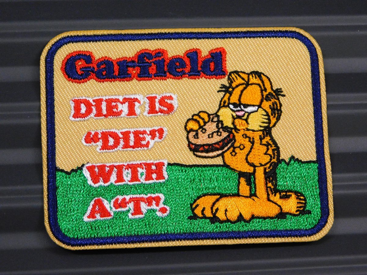 ◆送料\110◆【GARFIELD・ガーフィールド⑥】※《アイロン刺繍ワッペン・四角》 アメリカン雑貨 刺繍ワッペン アイロンワッペン拍卖