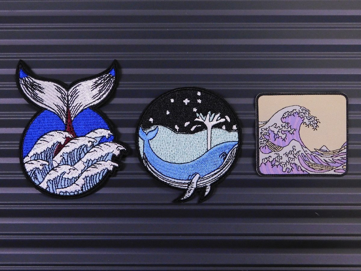 ◆送料\110◆【和柄】※《アイロン刺繍ワッペン/3点セット》 アメリカン雑貨 刺繍ワッペン アイロンワッペン拍卖