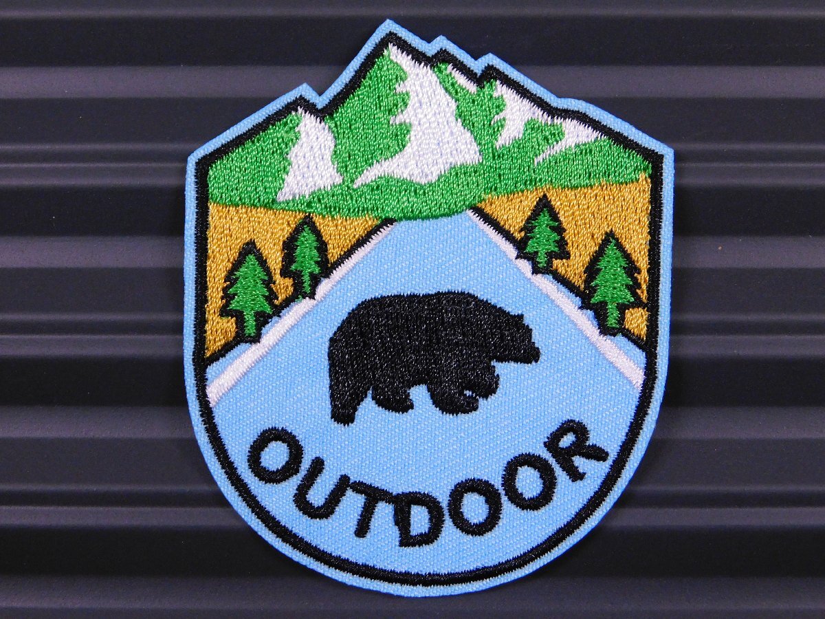 ◆送料\110◆【OUTDOOR】※《アイロン刺繍ワッペン/アウトドア・熊》 アメリカン雑貨 刺繍ワッペン アイロンワッペン拍卖