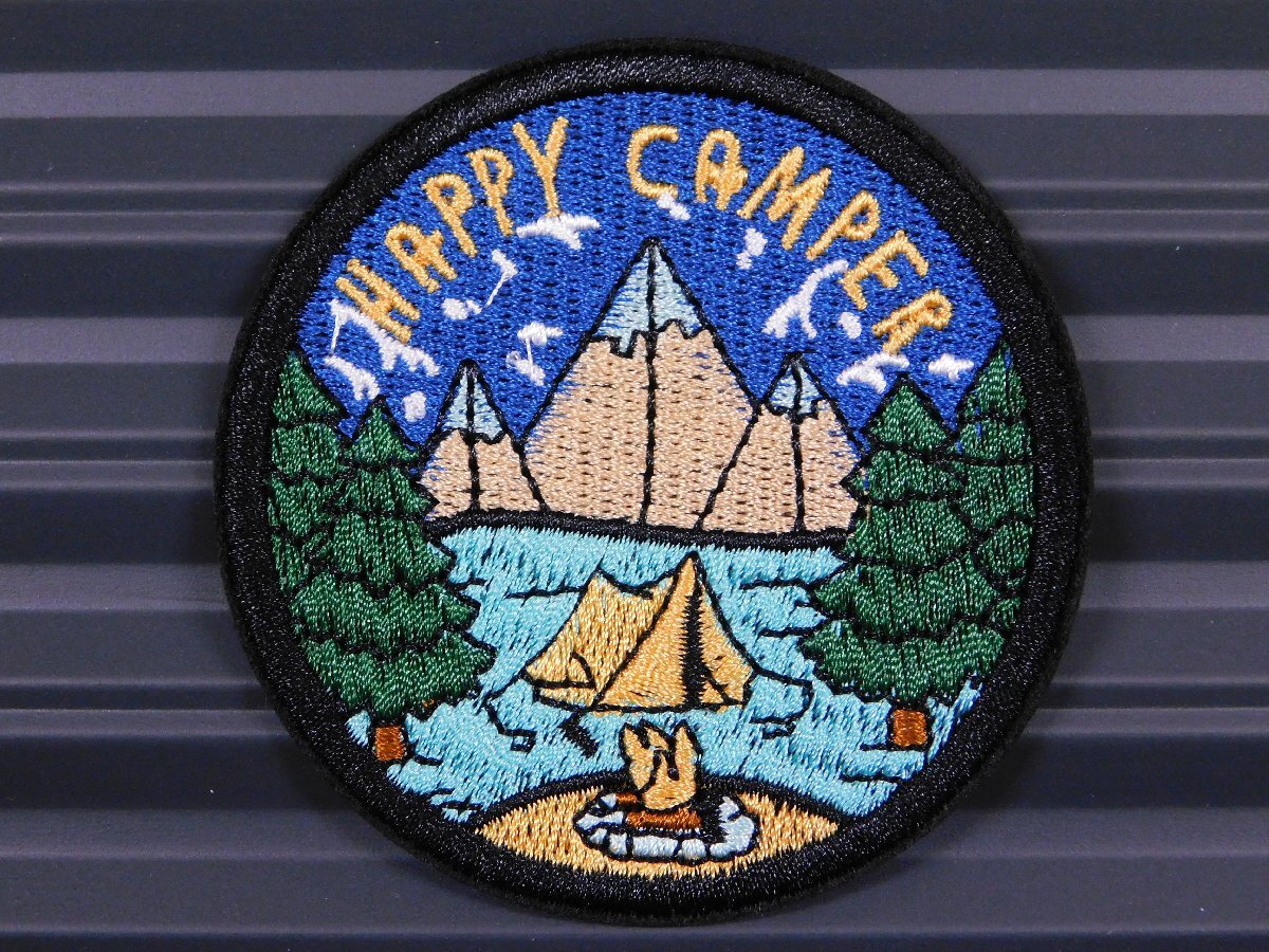 ◆送料\110◆【HAPPY CAMPER・キャンプ】※《アイロン刺繍ワッペン》 アメリカン雑貨 刺繍ワッペン アイロンワッペン拍卖