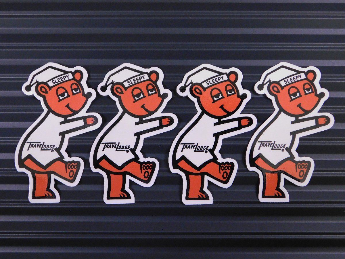 ◆送料\110◆【SLEEPY BEAR・スリーピーベア】※《キャラクターステッカー/4枚セット》 (品番ms093) アメリカン雑貨 ガレージ拍卖