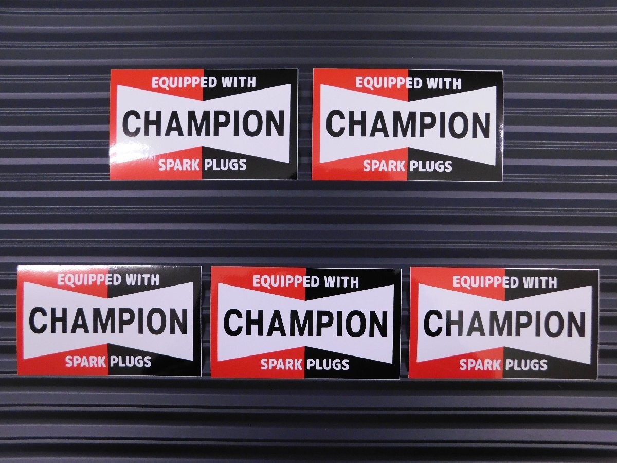 ◆送料\110◆【CHAMPION・チャンピオンプラグ】※《レーシングステッカー/5枚セット》 (品番ms110) アメリカン雑貨 ガレージ拍卖